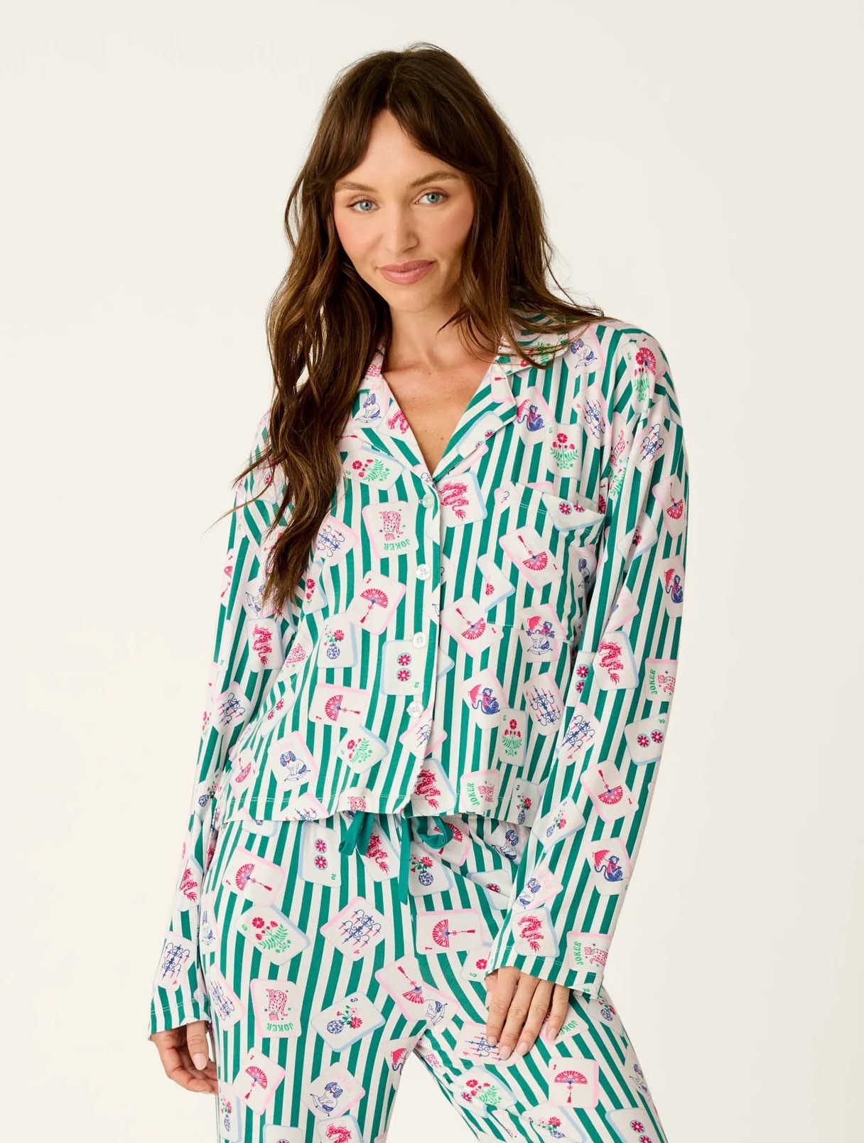 PJ Salvage Mahjong Queen Collar Top