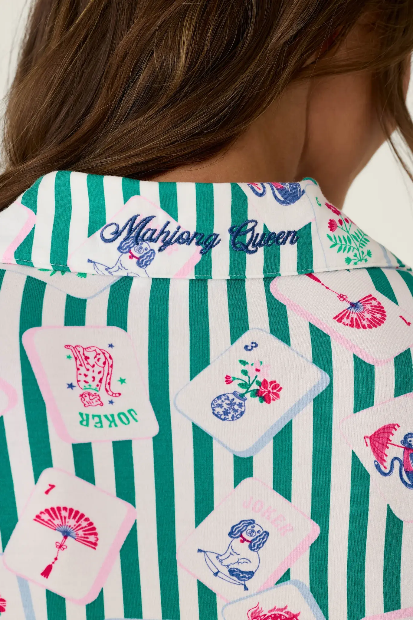 PJ Salvage Mahjong Queen Collar Top