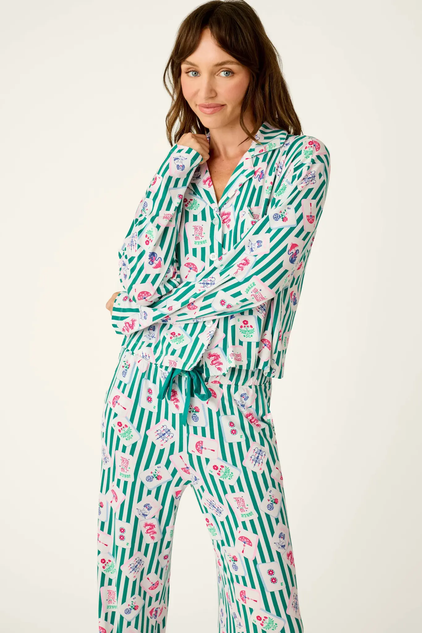 PJ Salvage Mahjong Queen Collar Top