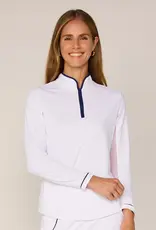 G Lifestyle Zip Top w/ Piping White