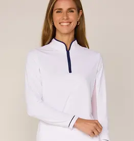 G Lifestyle Zip Top w/ Piping White