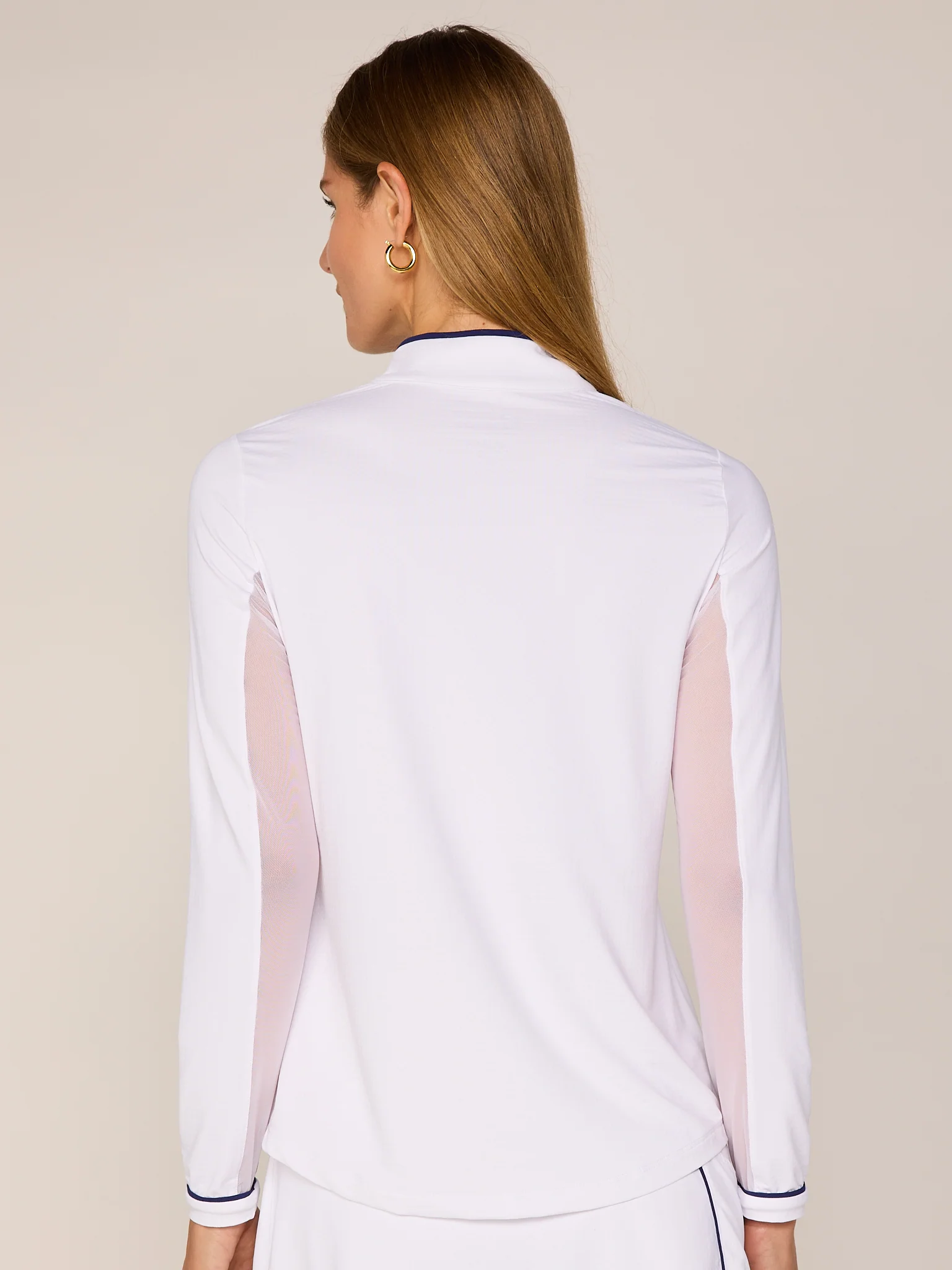 G Lifestyle Zip Top w/ Piping White