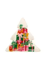 Shiraleah Merry Gifts Tree Shaped Pillow