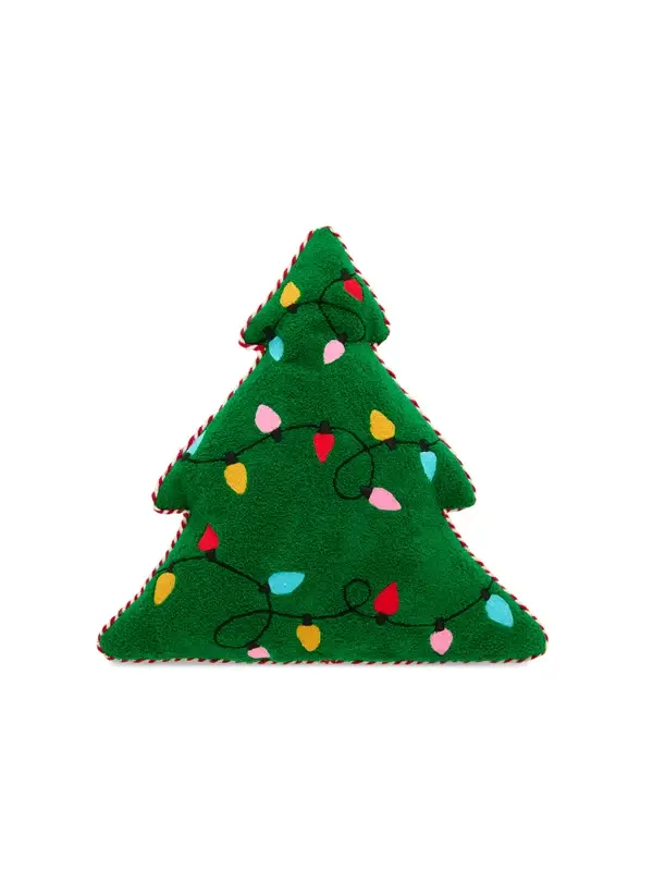 Shiraleah Merry Lights Tree Shaped Pillow