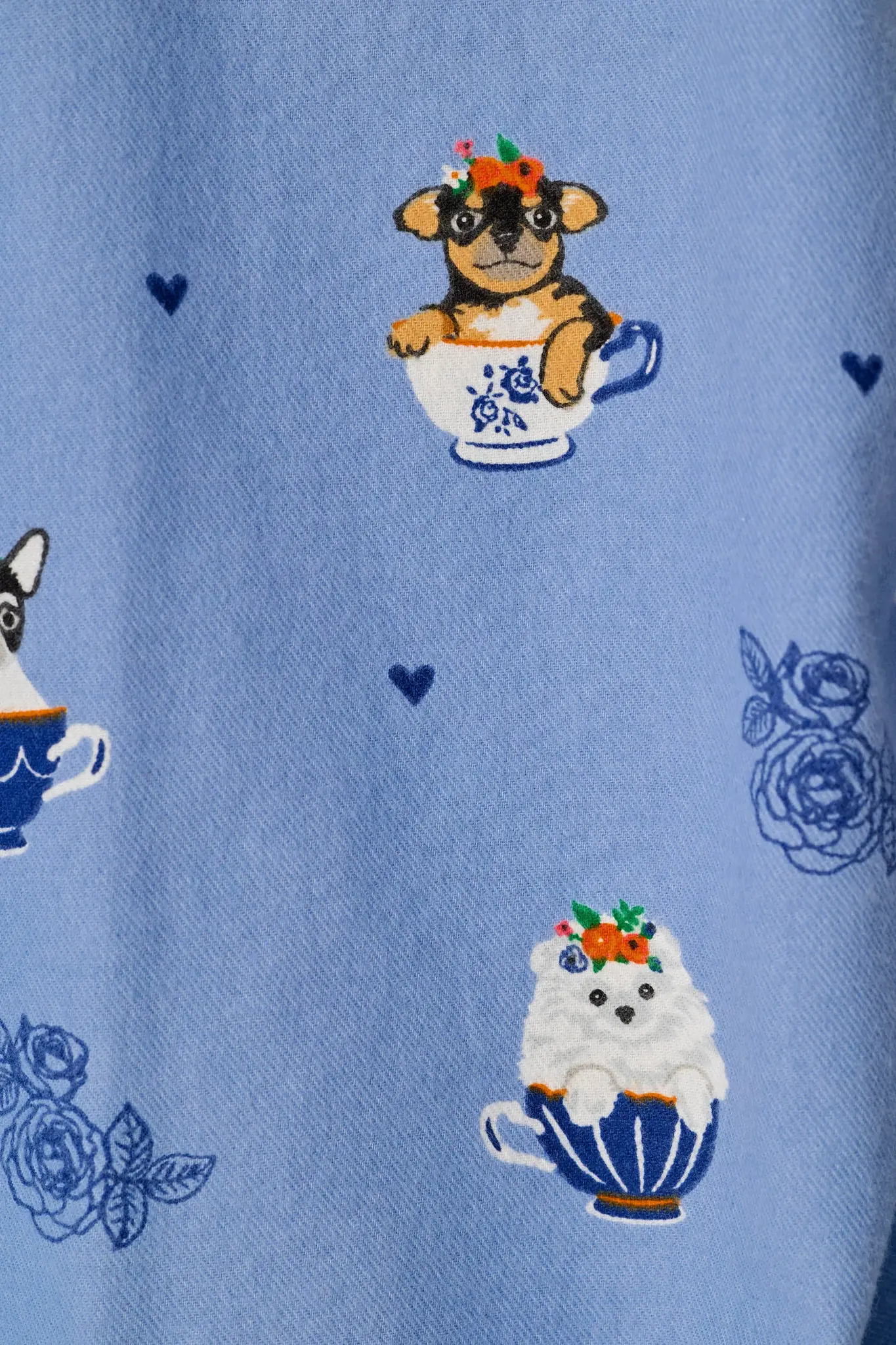 PJ Salvage Flannel Set Teacup Pups