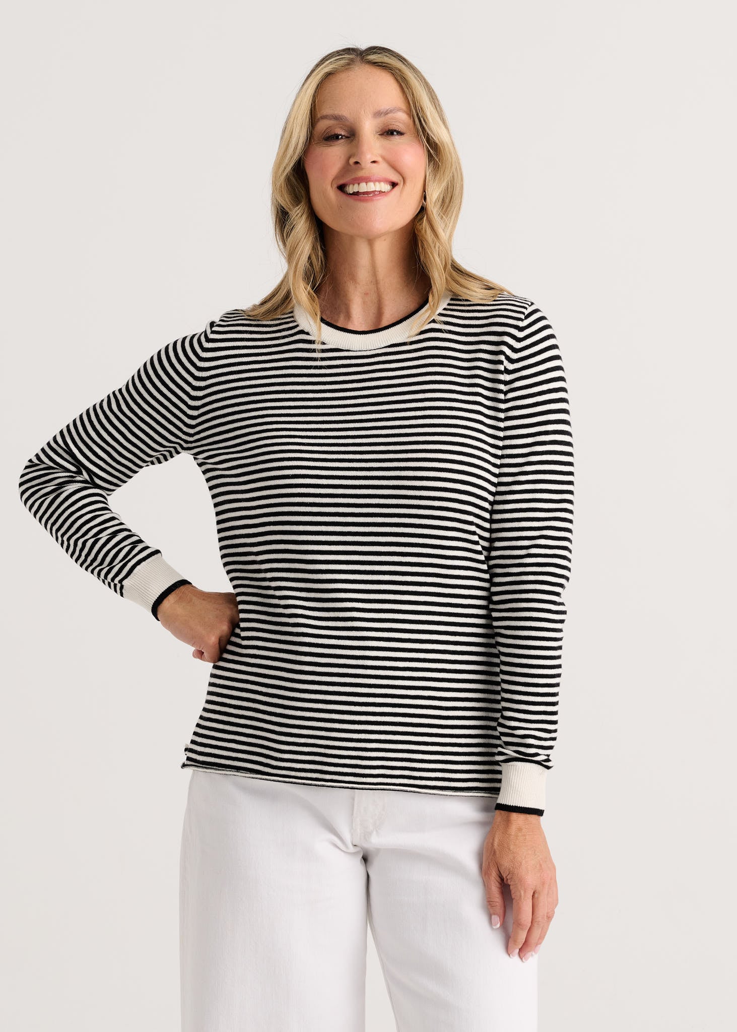 Zaket & Plover Everyday Stripe Top White