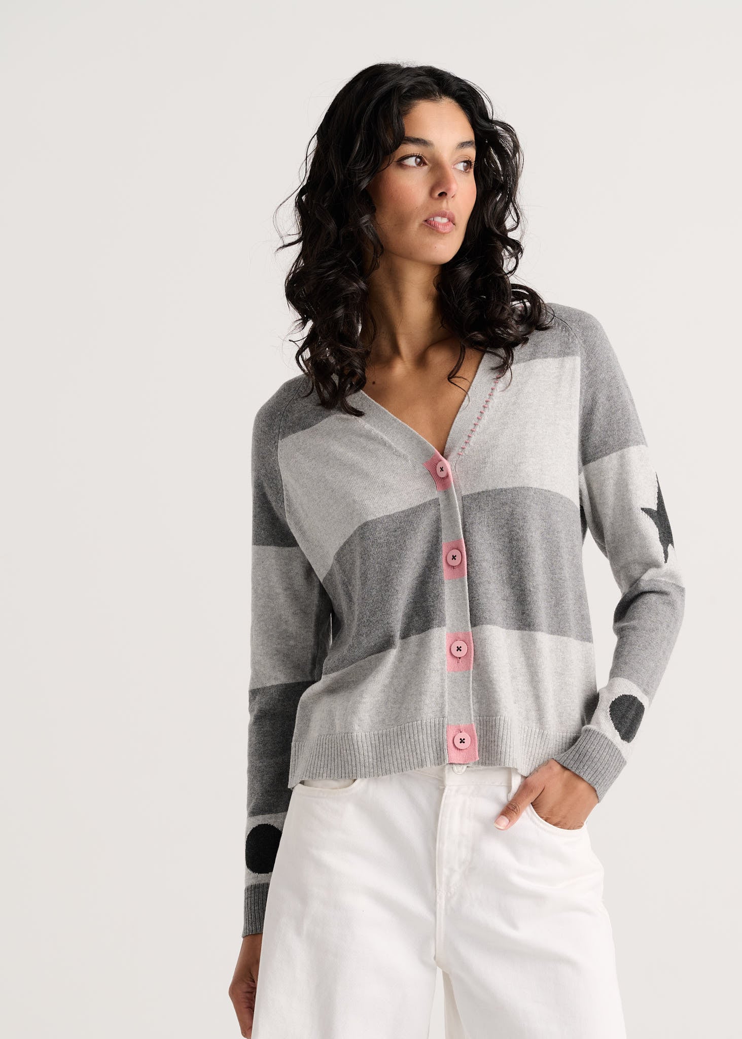 Zaket & Plover Stars + Spots Cardi Marl