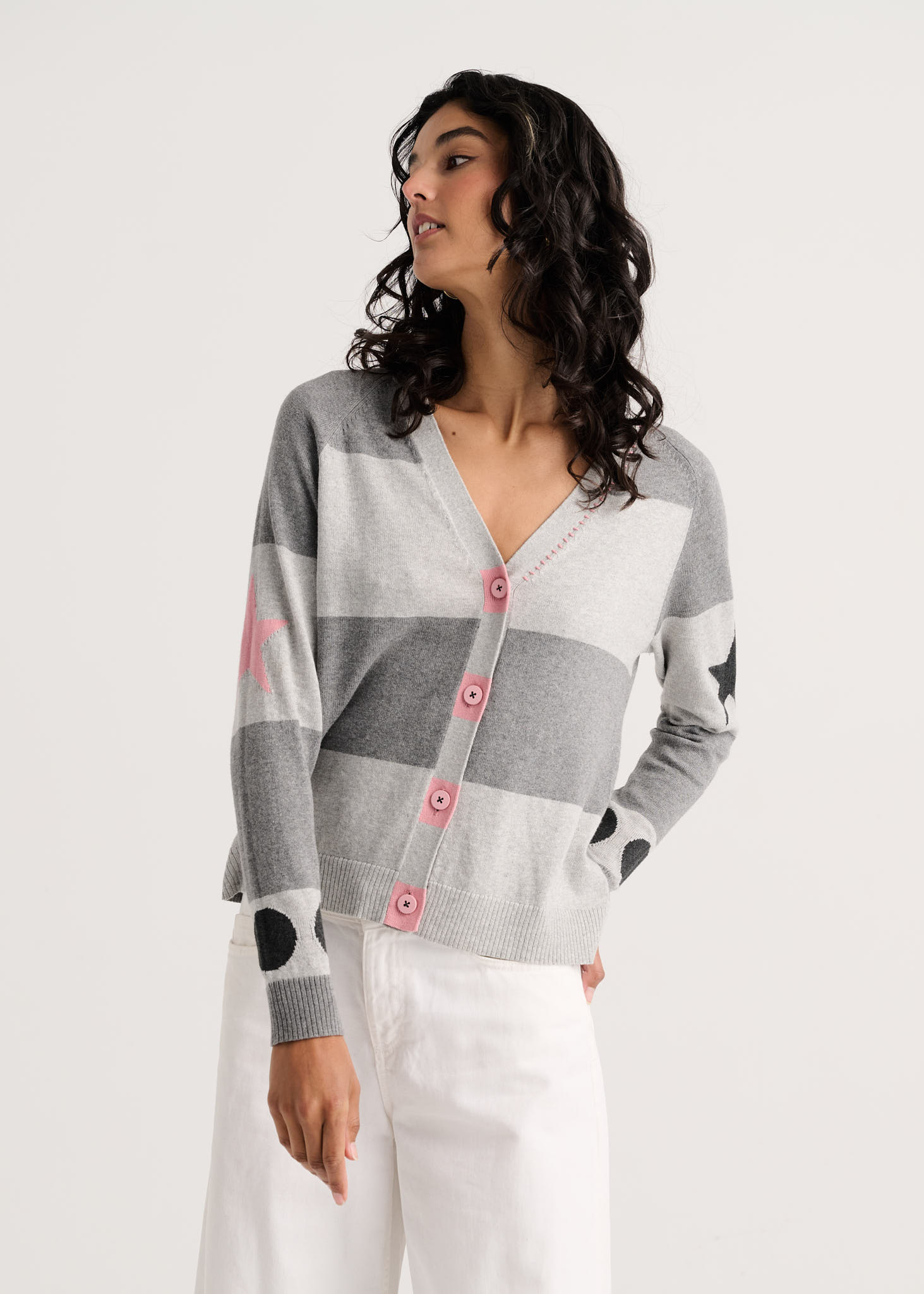 Zaket & Plover Stars + Spots Cardi Marl