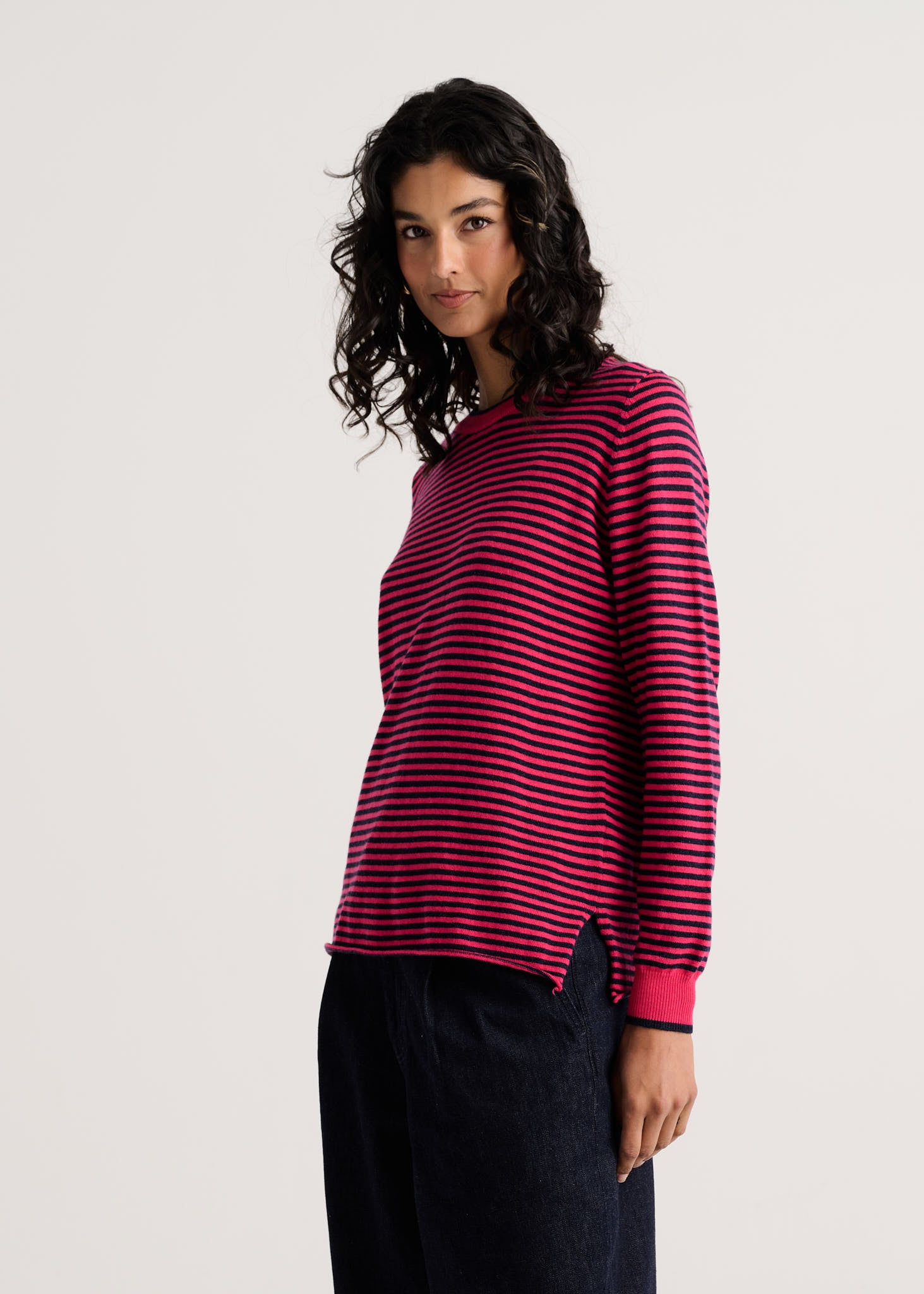 Zaket & Plover Everyday Stripe Top Fuchsia