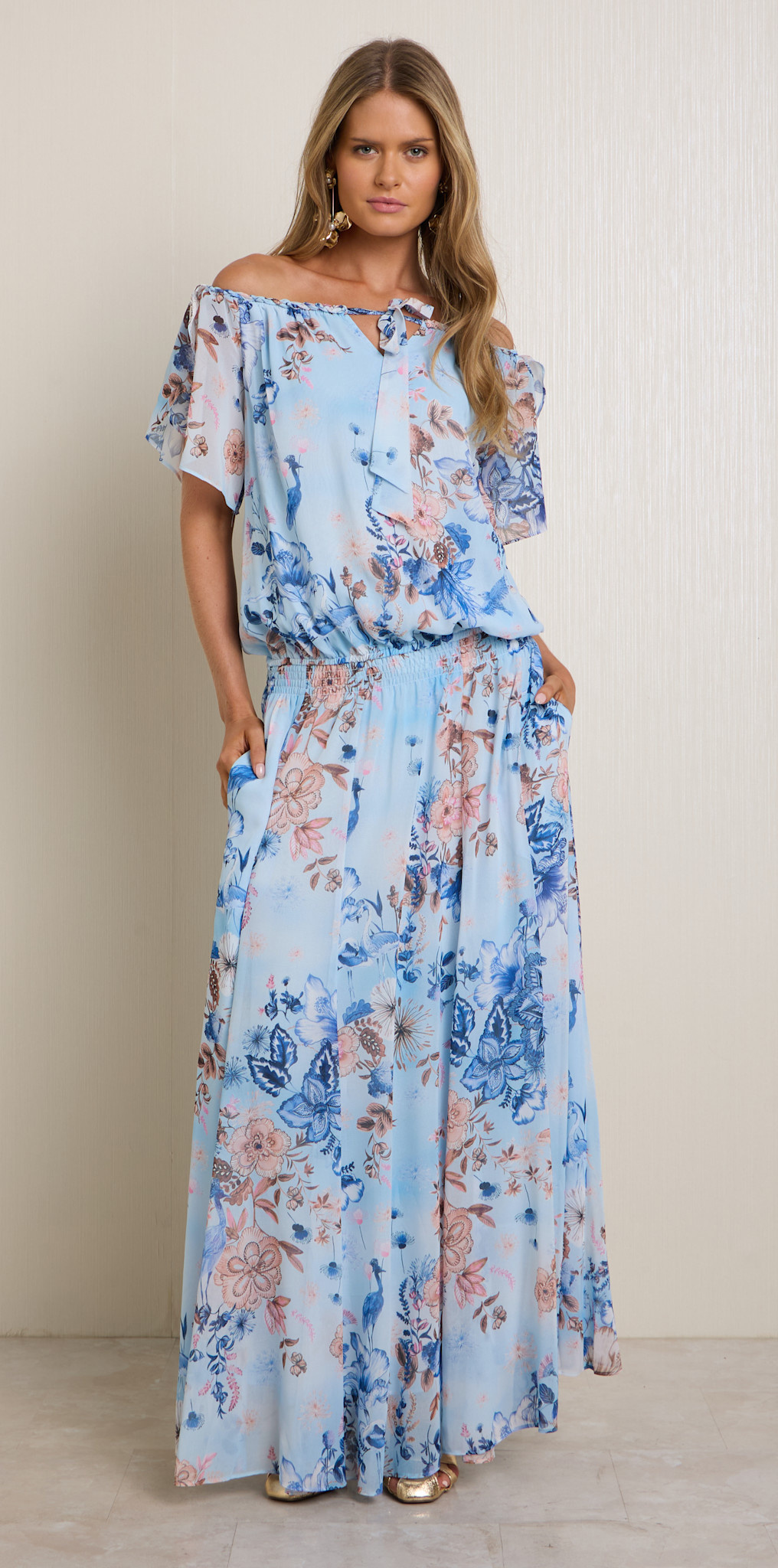 Hale Bob Hale Bob Desiree Maxi Dress Blue