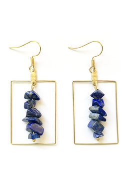 Gemstone Rectangle Earrings Gemstone Rectangle Earrings