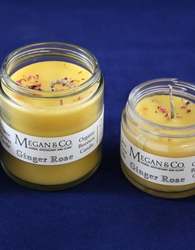 Ginger Rose Beeswax Candle