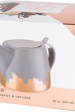 Ceramic Teapot Infuser, Grey and Gold Ceramic Teapot Infuser, Grey and Gold