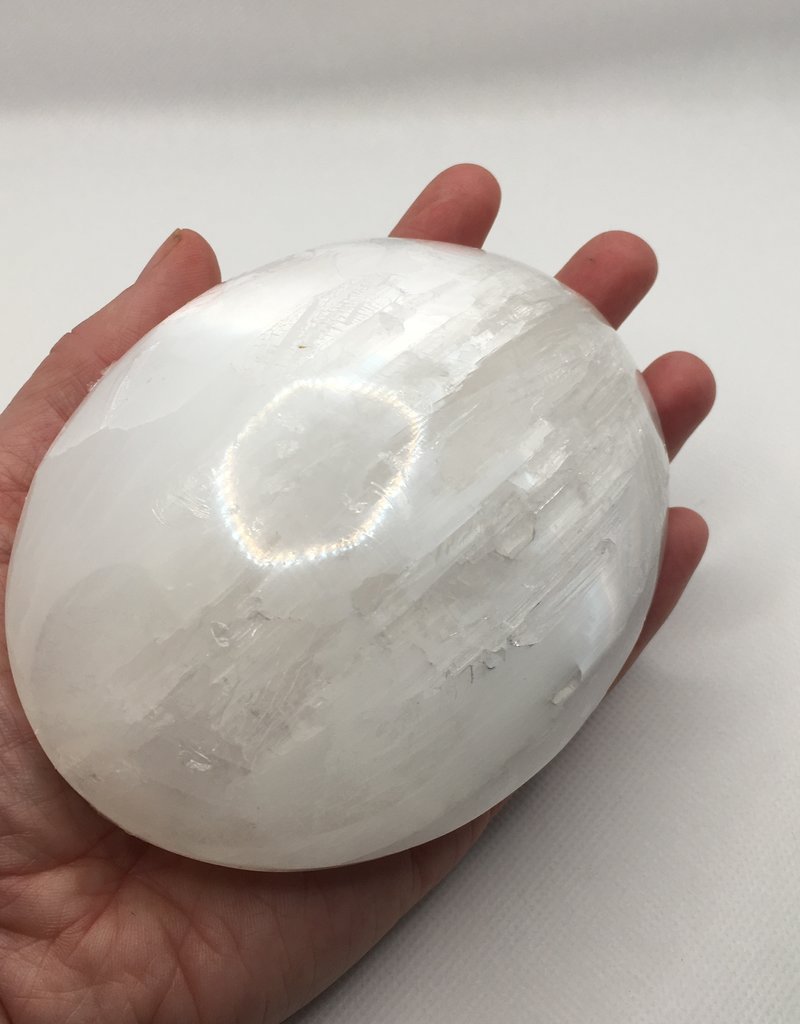 Selenite Palm Stone