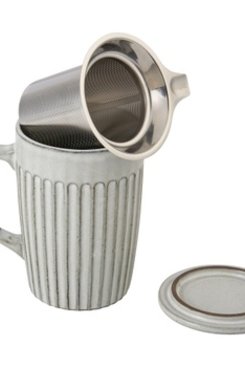 Stone Grey Shell, Tea Infuser Mug 18 oz Stone Grey Shell, Tea Infuser Mug 18 oz