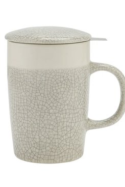 White Crackle Glaze, Tea Infuser Mug 16 oz White Crackle Glaze, Tea Infuser Mug 16 oz