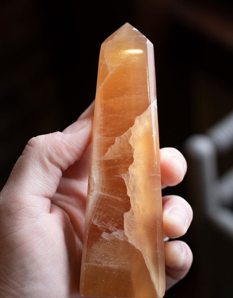 Honey Calcite, Tower, Crystal