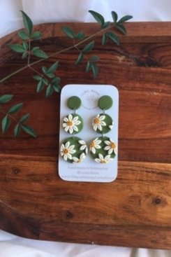 Daisy Statement Earrings, Long Dangle Daisy Statement Earrings, Long Dangle