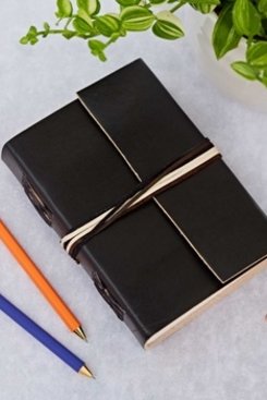 Black Leather Journal String Bound Black Leather Journal String Bound