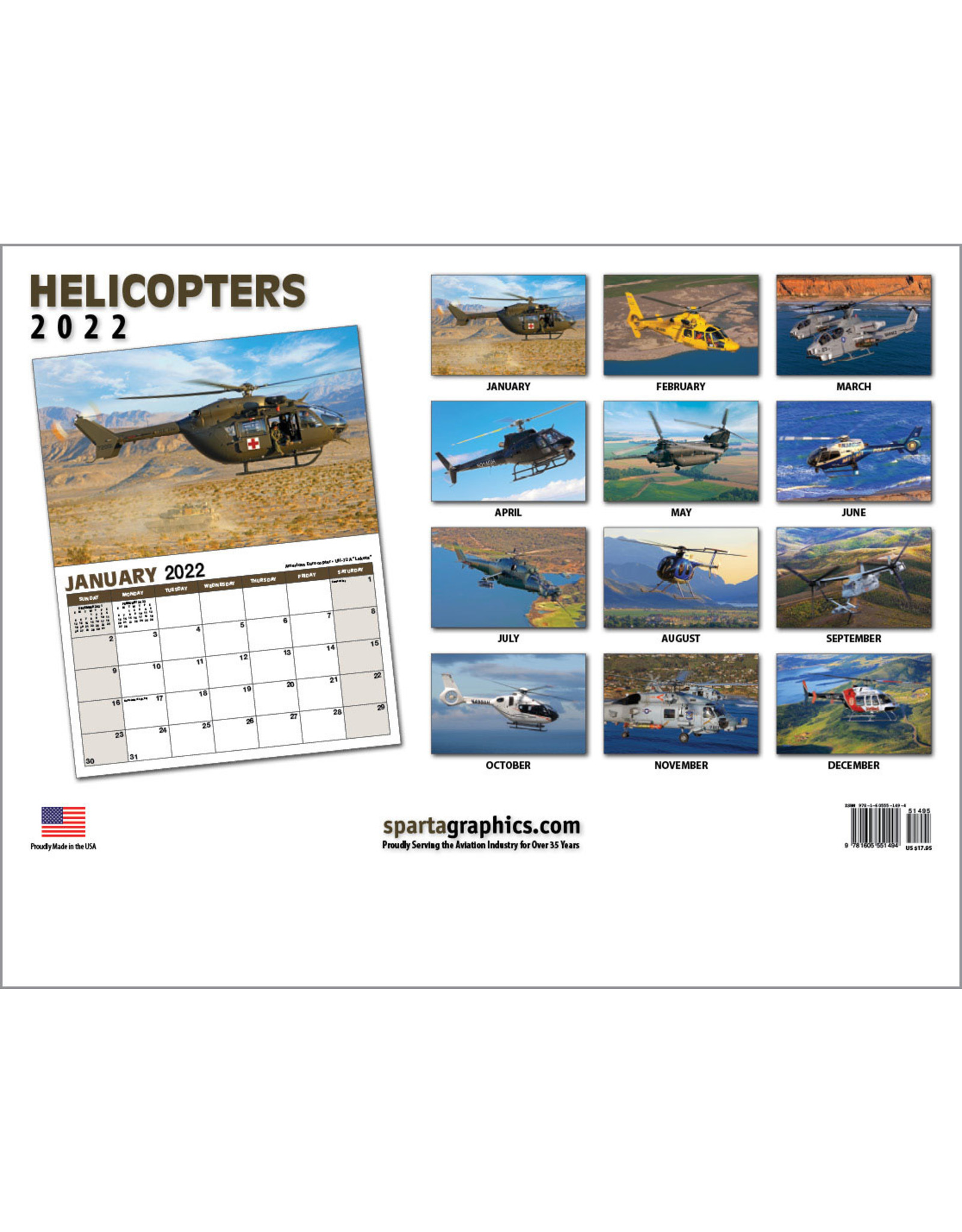 Sparta Calendar 2022 Helicopters