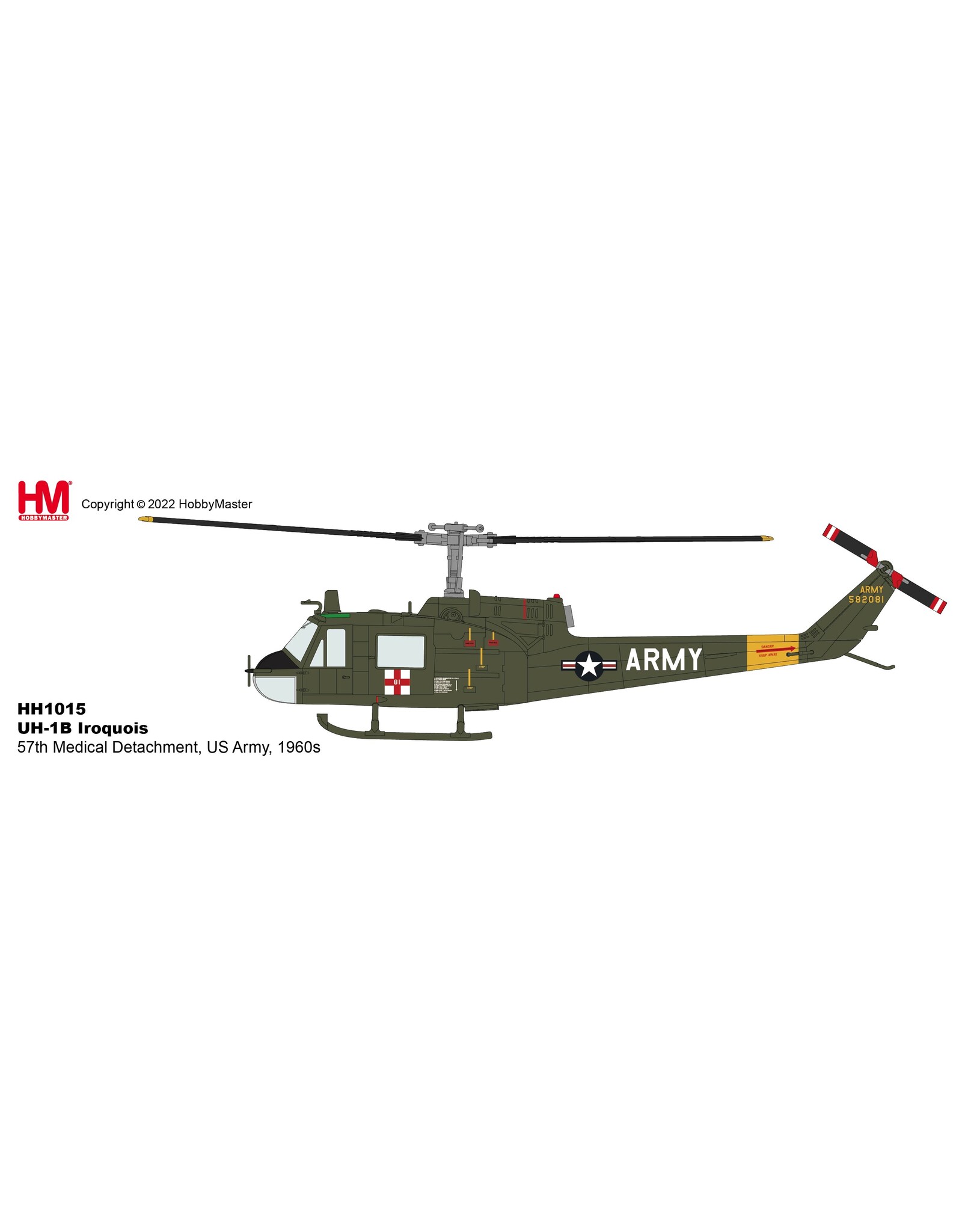 HobbyMaster HM UH-1B Iroquois US Army 57th Medical 1/72