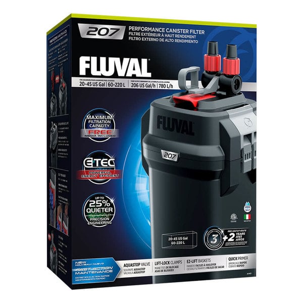 Fluval Fluval 207 Performance Canister Filter, up to 45 US Gal (220 L)