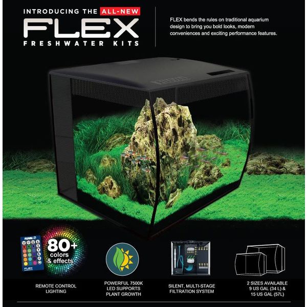 Fluval Fluval FLEX Aquarium Kit 9 gallon - Black