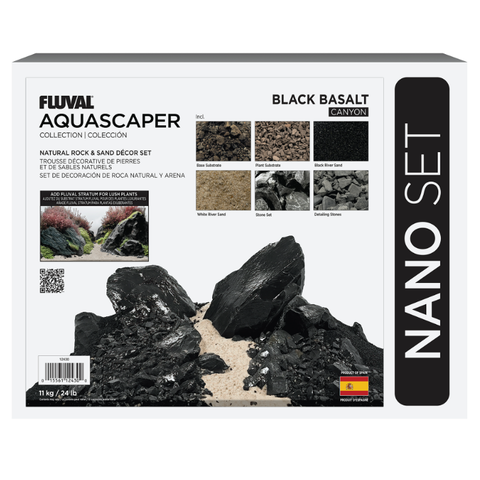 Fluval Black Basalt Aquascaper Natural Rock Nano 24lb