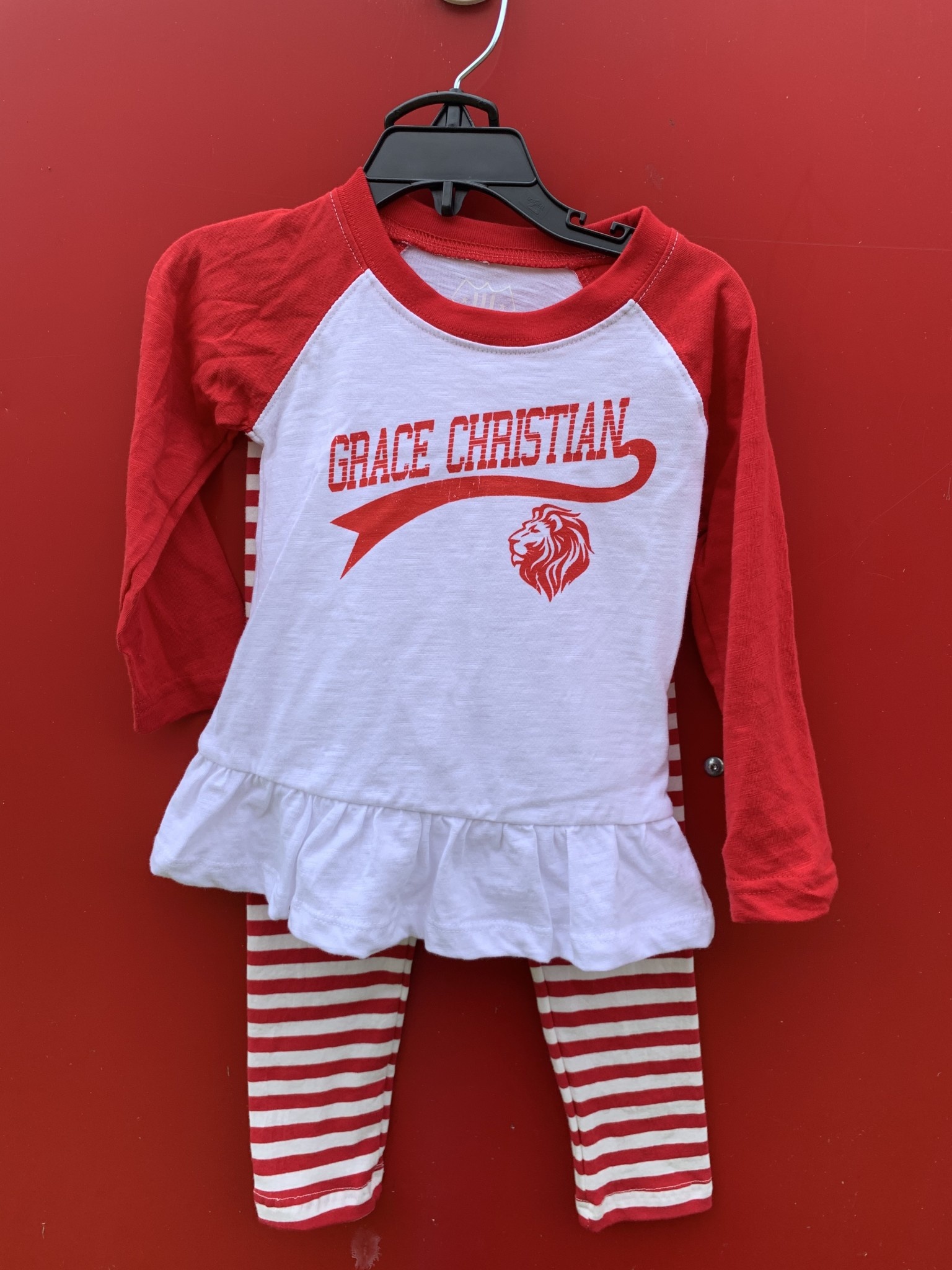 Wes and Willy Z Infant/Girl Raglan Set Cherry
