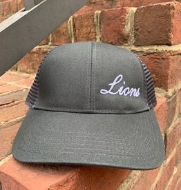 Charcoal Script Lions Cap
