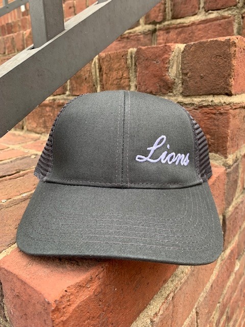 Charcoal Script Lions Cap