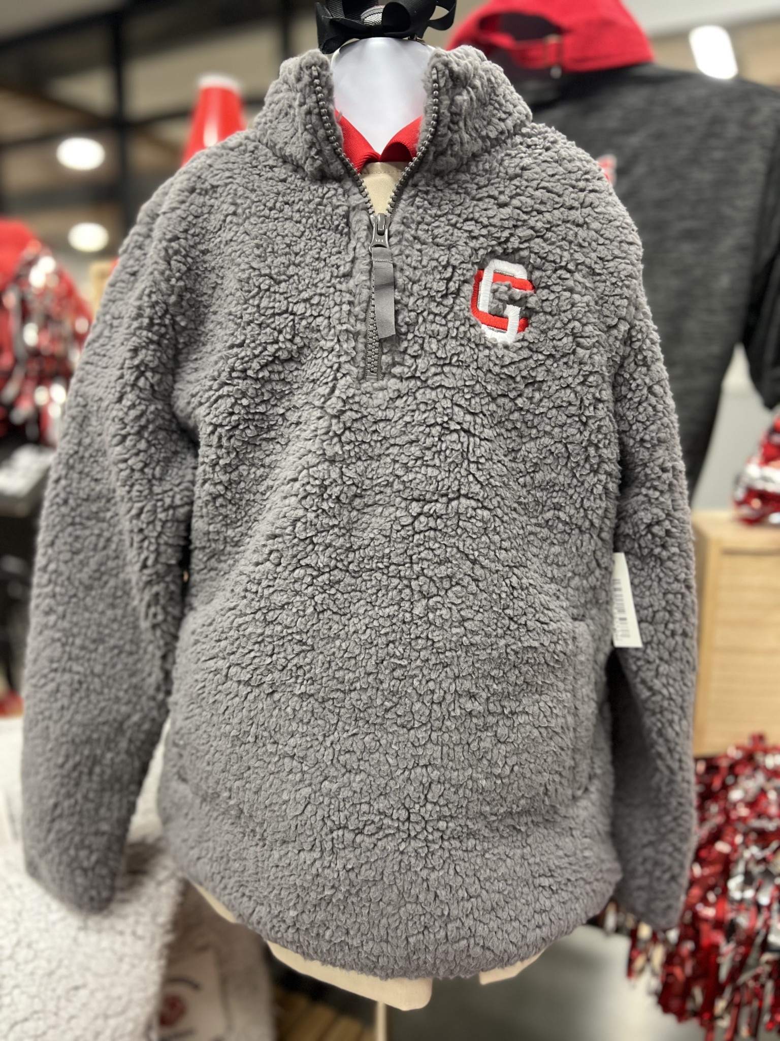 Youth Girl Gray Fleece 1/4 Zip