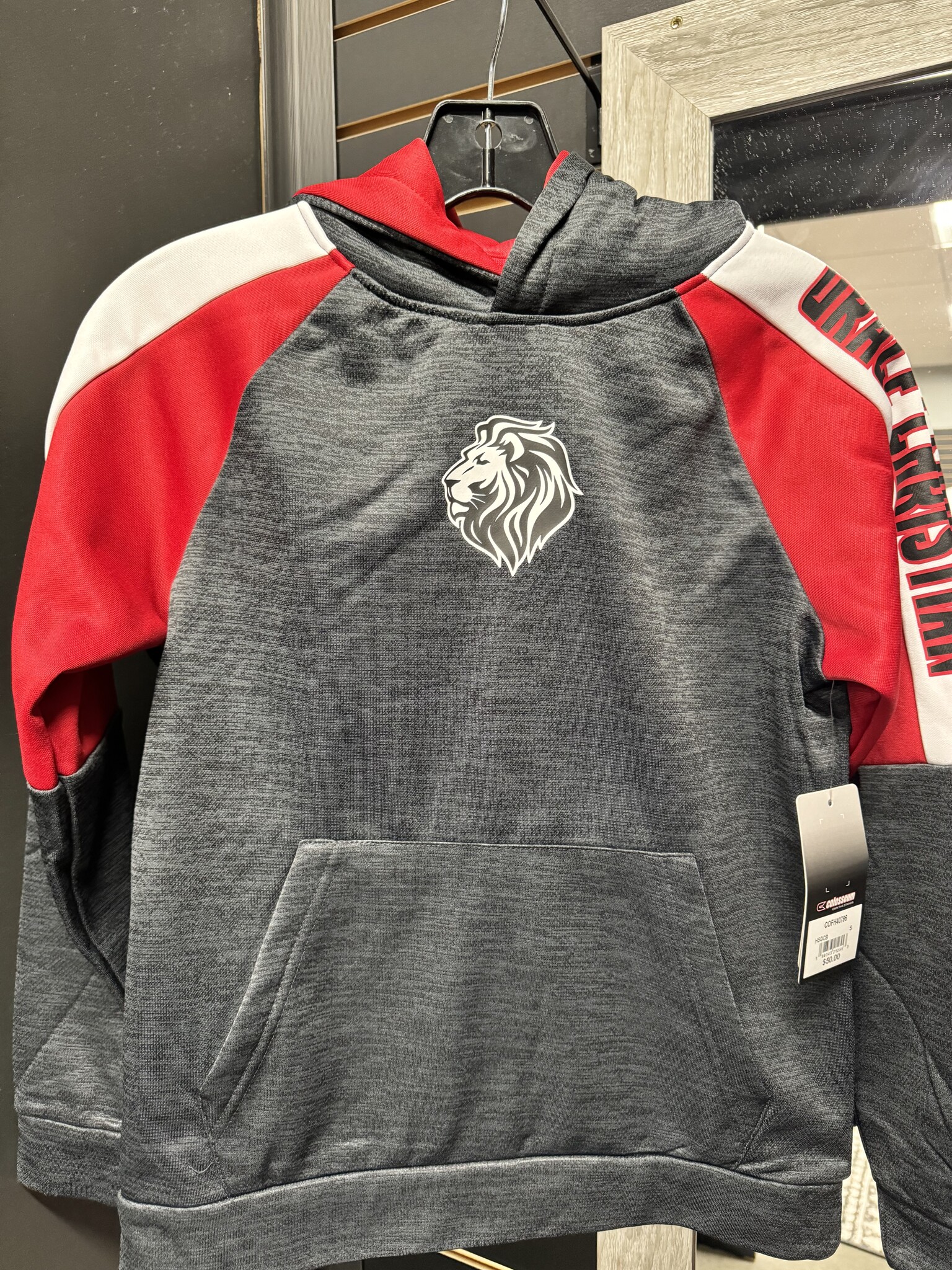 Colosseum Youth Lionhead Hoodie Gray/Red/White