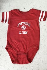 Rabbit Skins Future Lion  Striped Sleeve Red Onesie