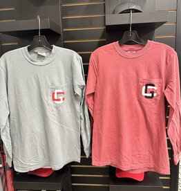 Comfort Color Adult Interlock Logo LS Pocket Tee
