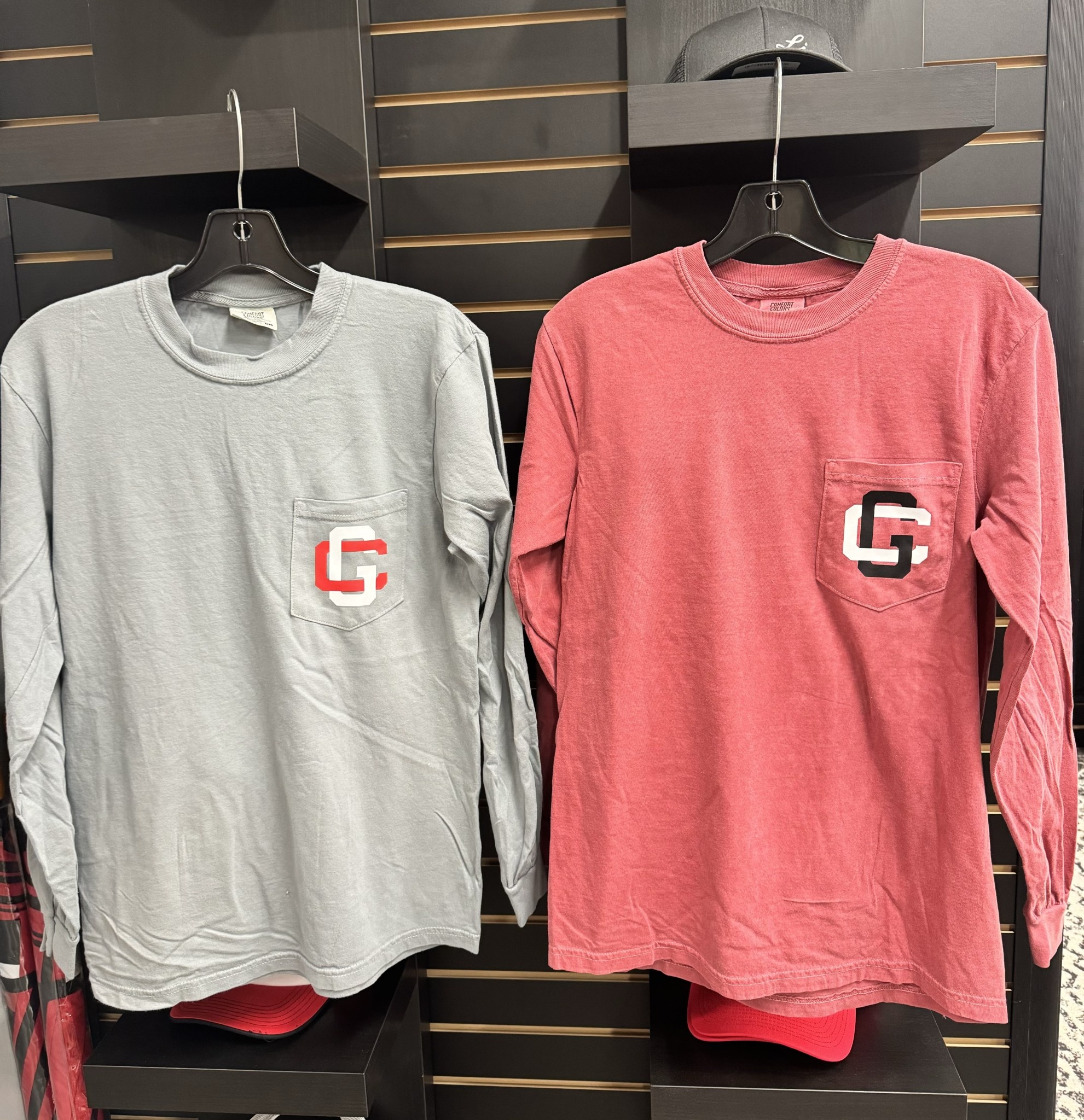 Comfort Color Adult Interlock Logo LS Pocket Tee
