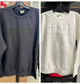 Comfort Colors Adult Puff Letter GRACE Sweatshirts