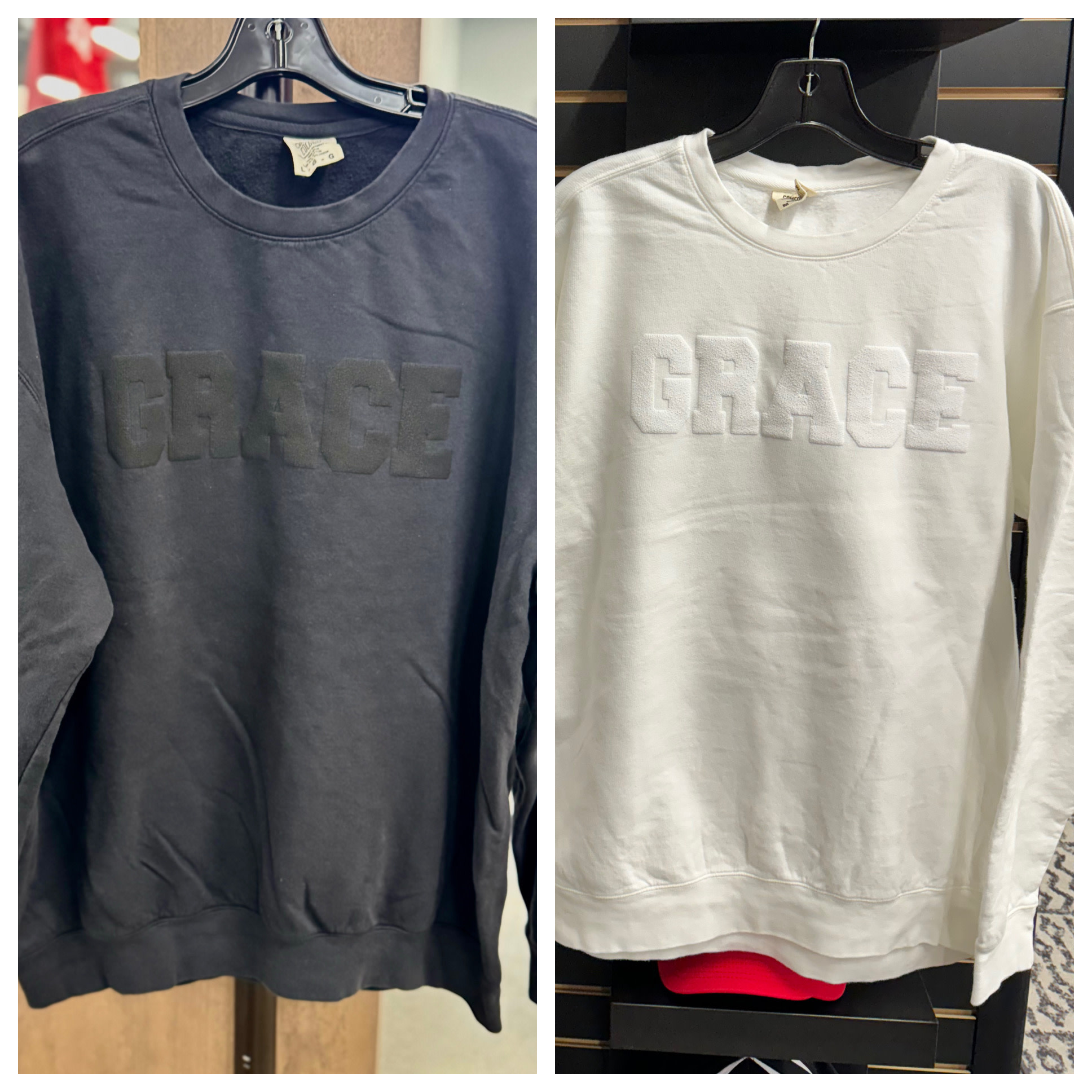 Comfort Colors Adult Puff Letter GRACE Sweatshirts