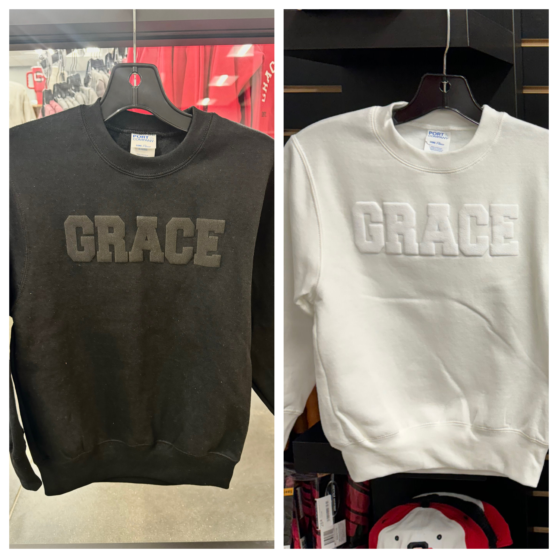 Port & Co. Youth Puff Letter GRACE Sweatshirts