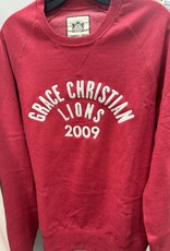 Campus Crew Adult Red Stitch Letter Sweatshirt
