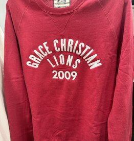 Campus Crew Adult Red Stitch Letter Sweatshirt