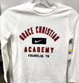 Nike Youth Boys White LS Dri-Fit Legend Tee