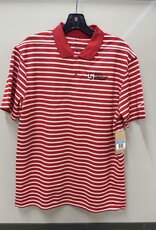 Nike Men's Red/White Striped Banner Logo Dri Fit Polo