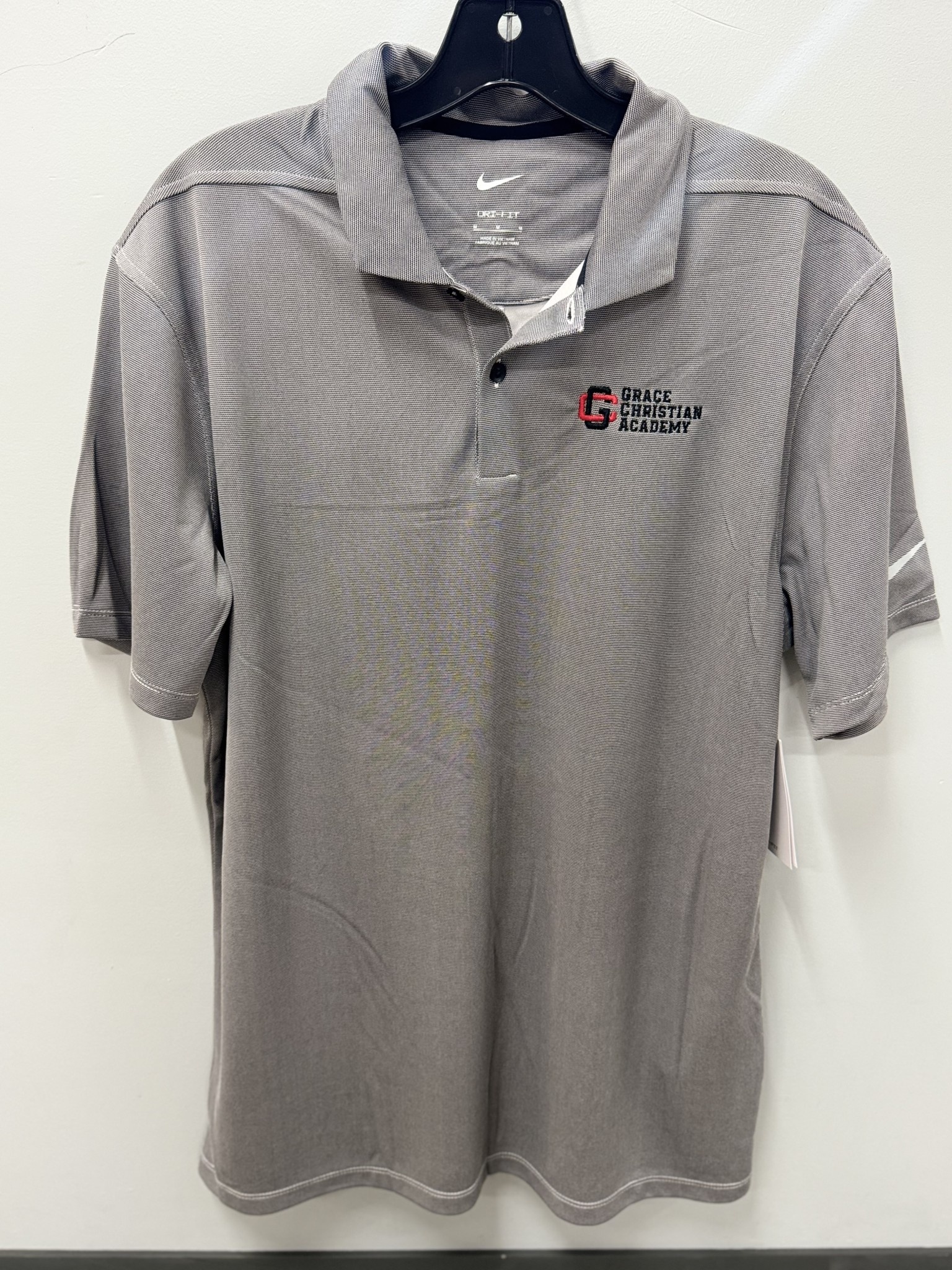 Nike Men's Textured Banner Logo Dri Fit Polo