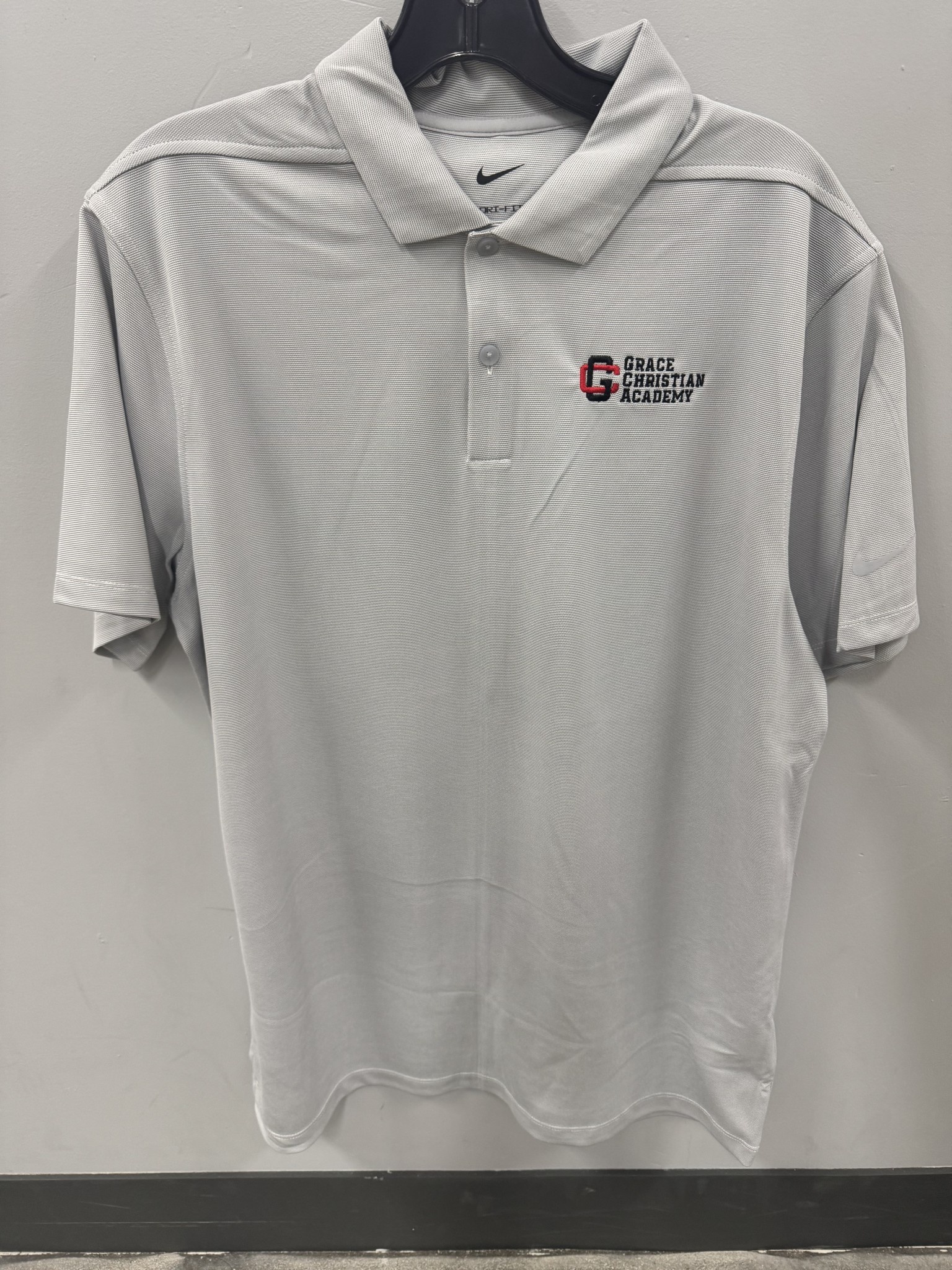 Nike Men's Textured Banner Logo Dri Fit Polo