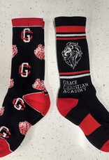 Spirit Sox Youth Black/Red Crew Socks