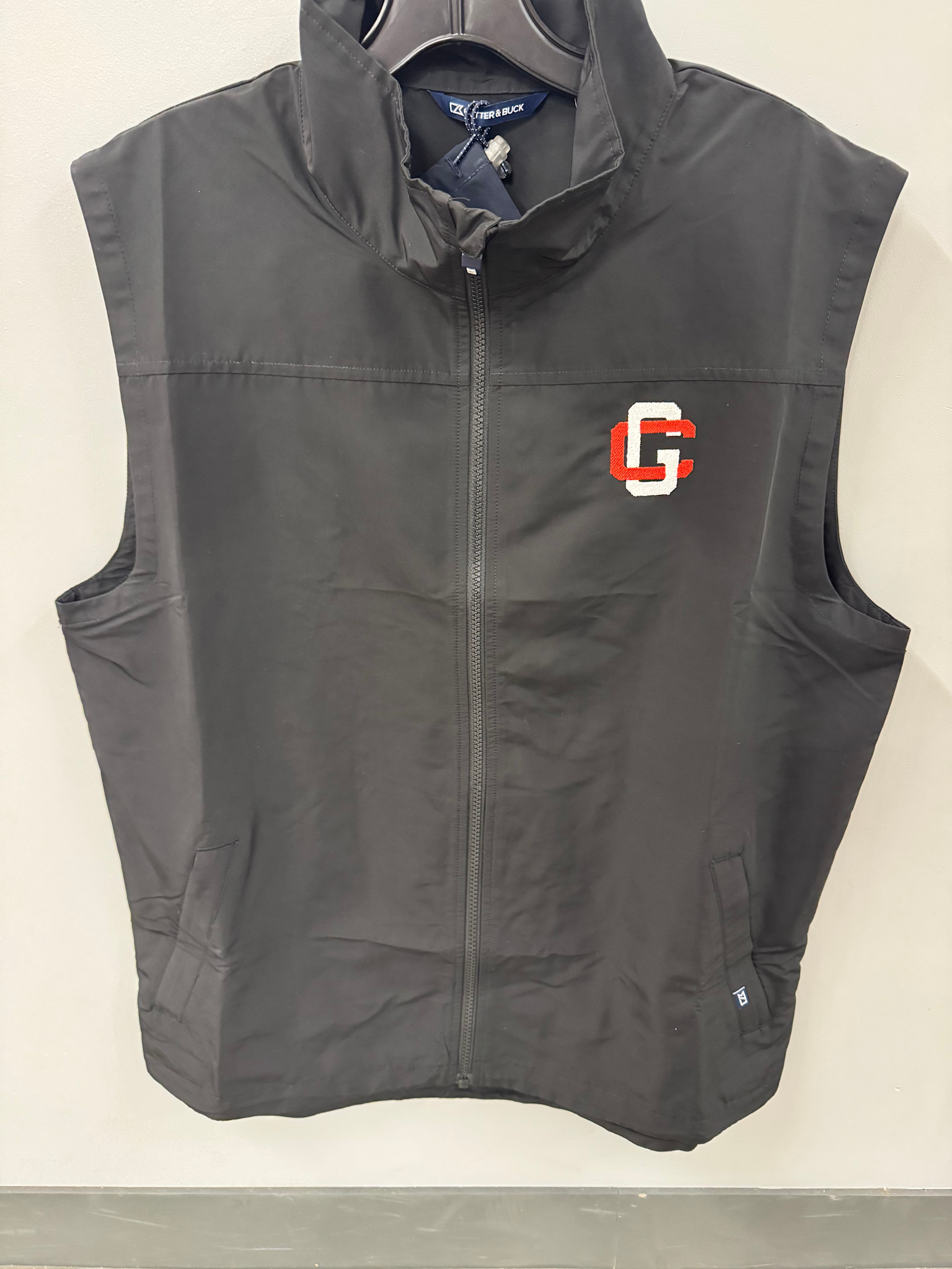 Cutter & Buck Black GC Logo Full Zip Vest