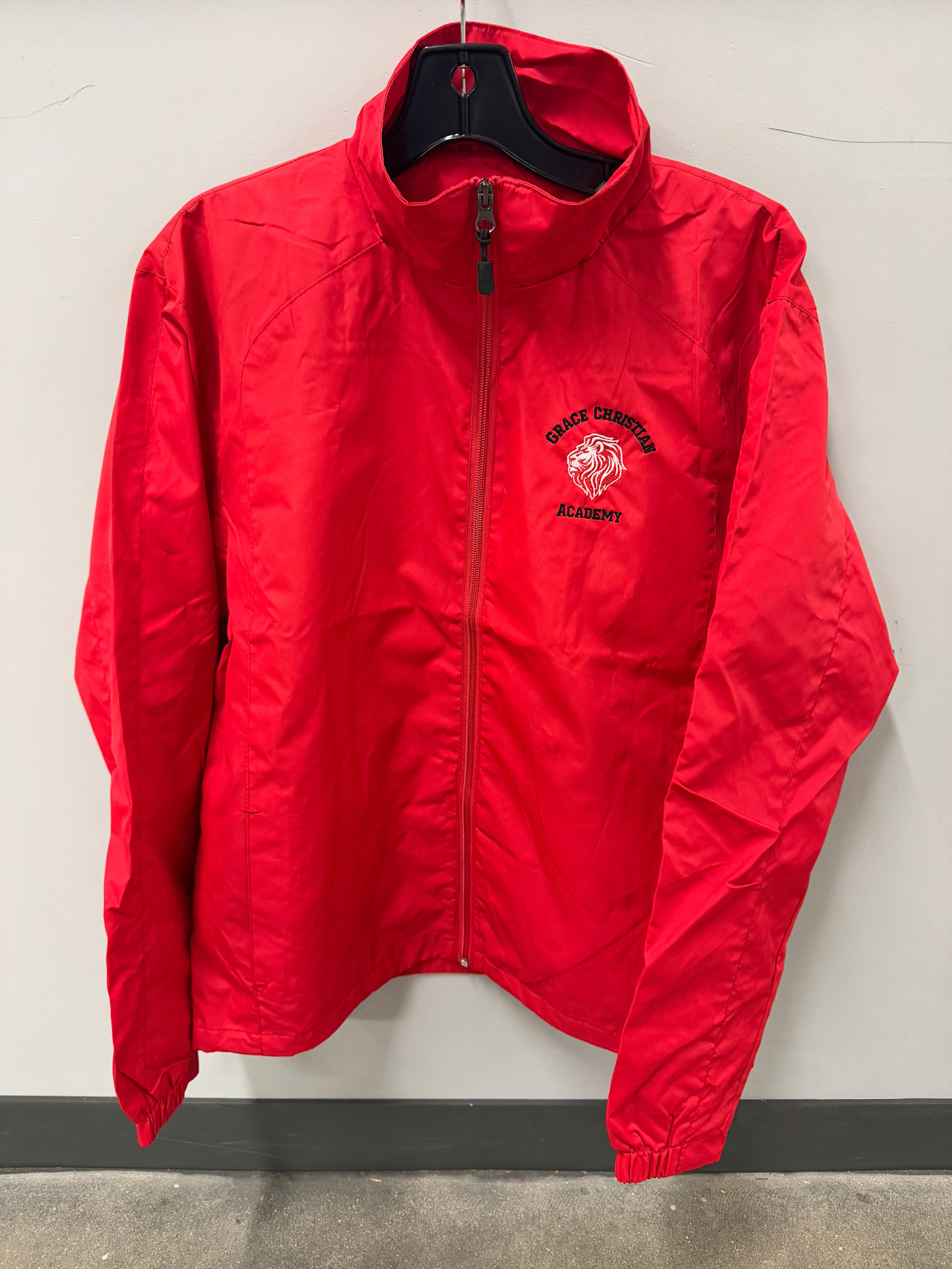 Sport-Tek Men's Red Full Zip Wind Jacket