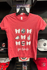 Bella Canvas Todd/Y/Adult Girls Red Bow SS Tee