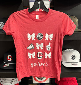 Bella Canvas Todd/Y/Adult Girls Red Bow SS Tee